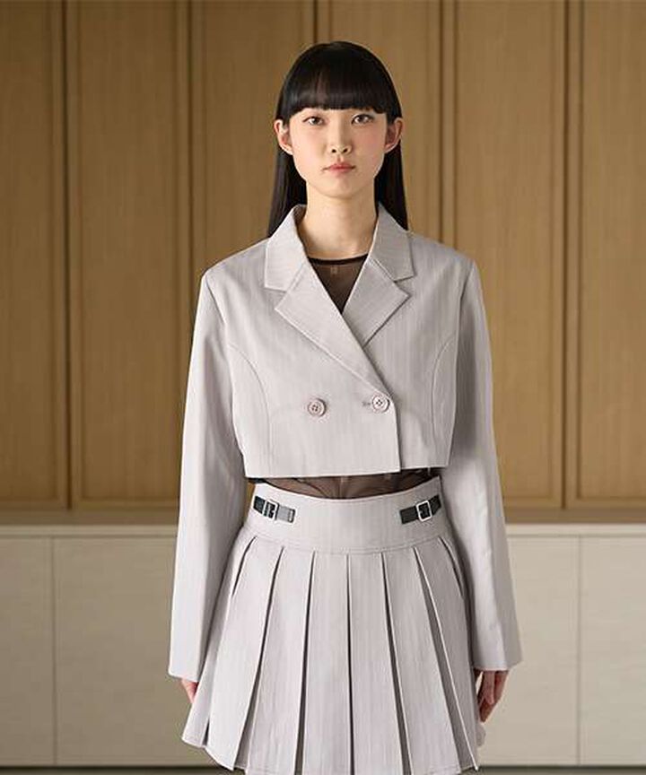 Short Tailored Jacket,Gray, medium image number 15