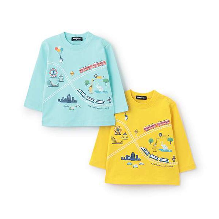 Train Animal Amusement Park Long-Sleeve T-Shirt,Light blue, medium image number 7