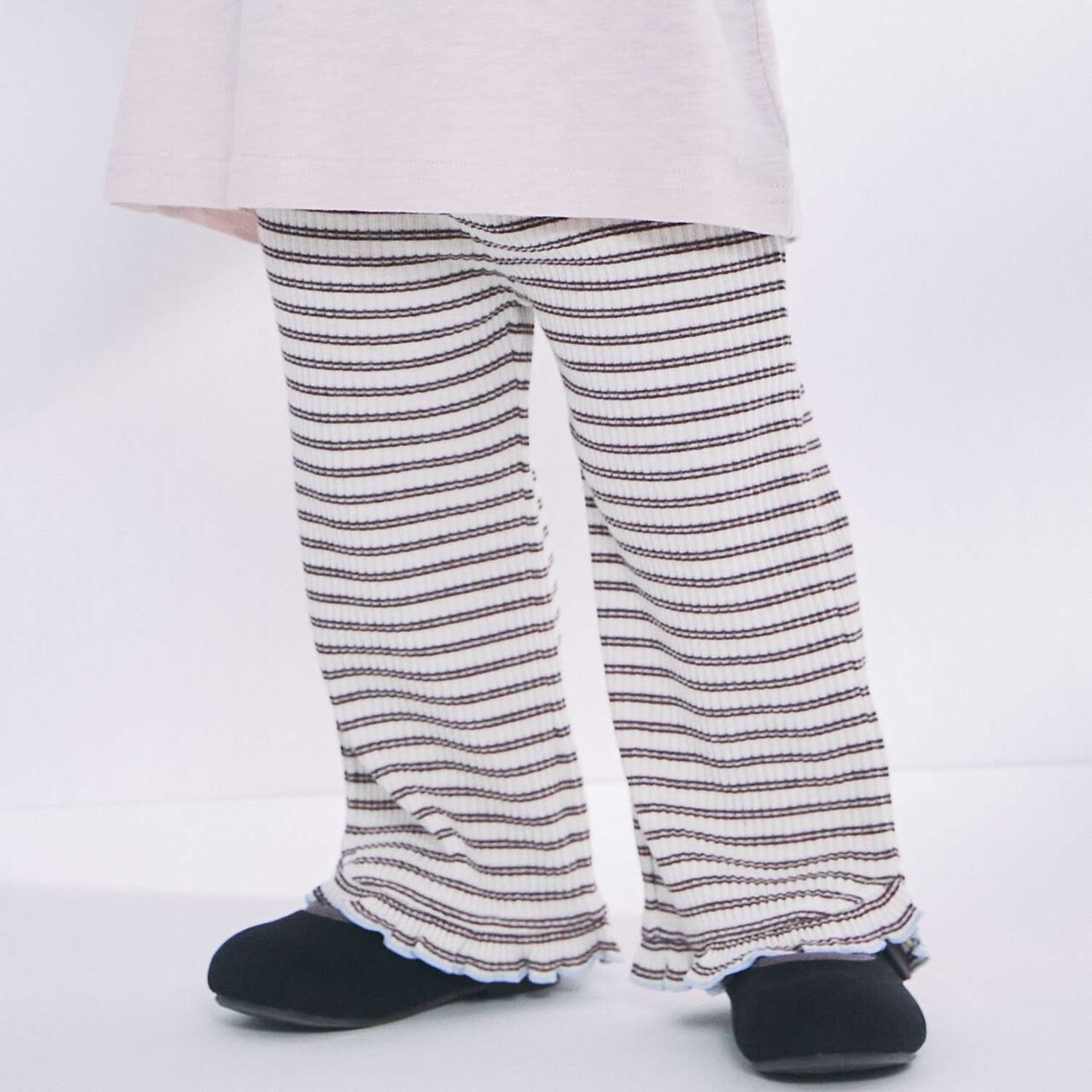 Merrowed Frill Flared Pants,Charcoal gray, large image number 1