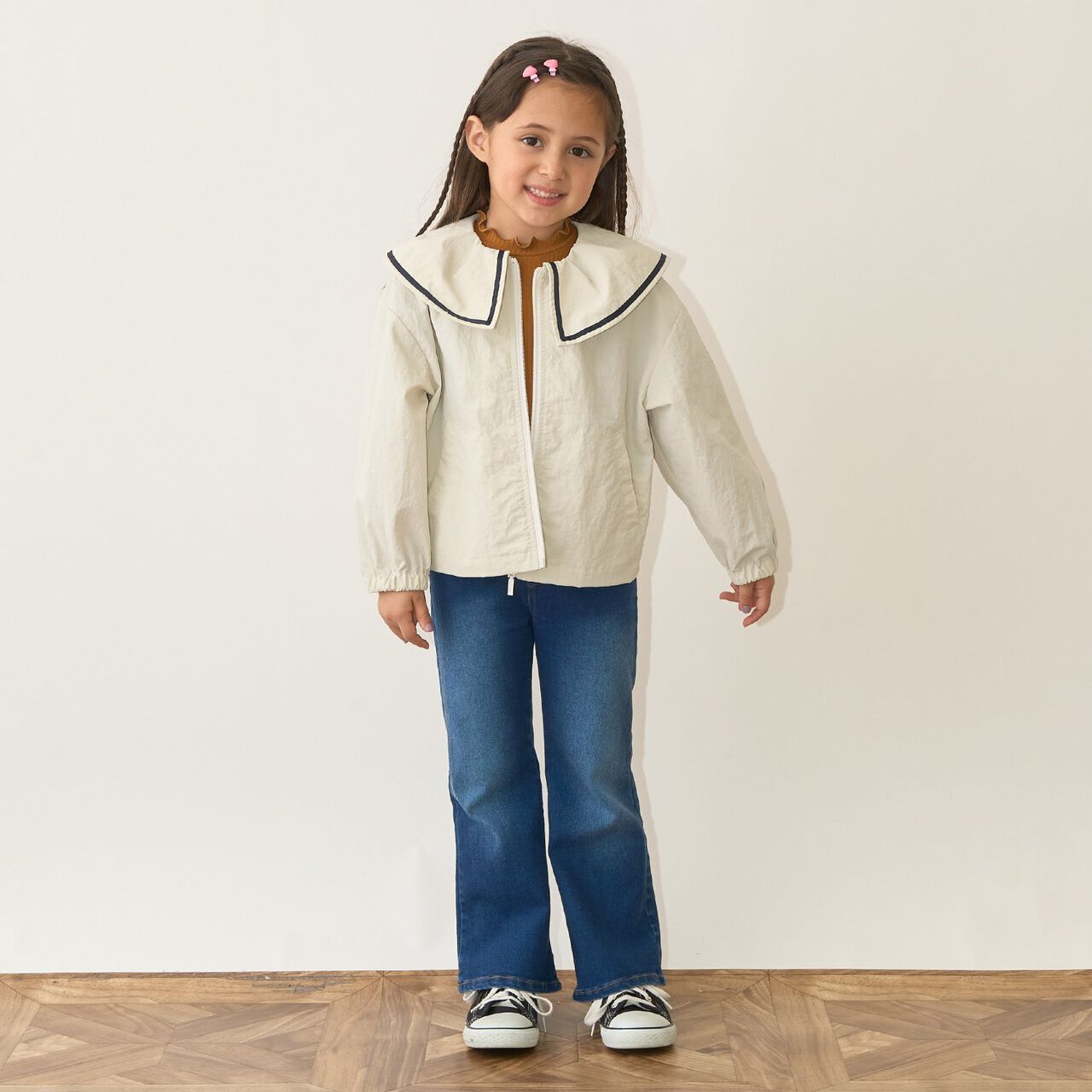 Frill Collar Windbreaker,Navy, large image number 19