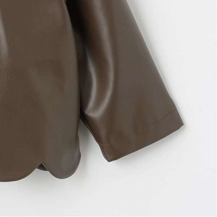 [Link] Faux Leather Jacket,Brown, medium image number 14