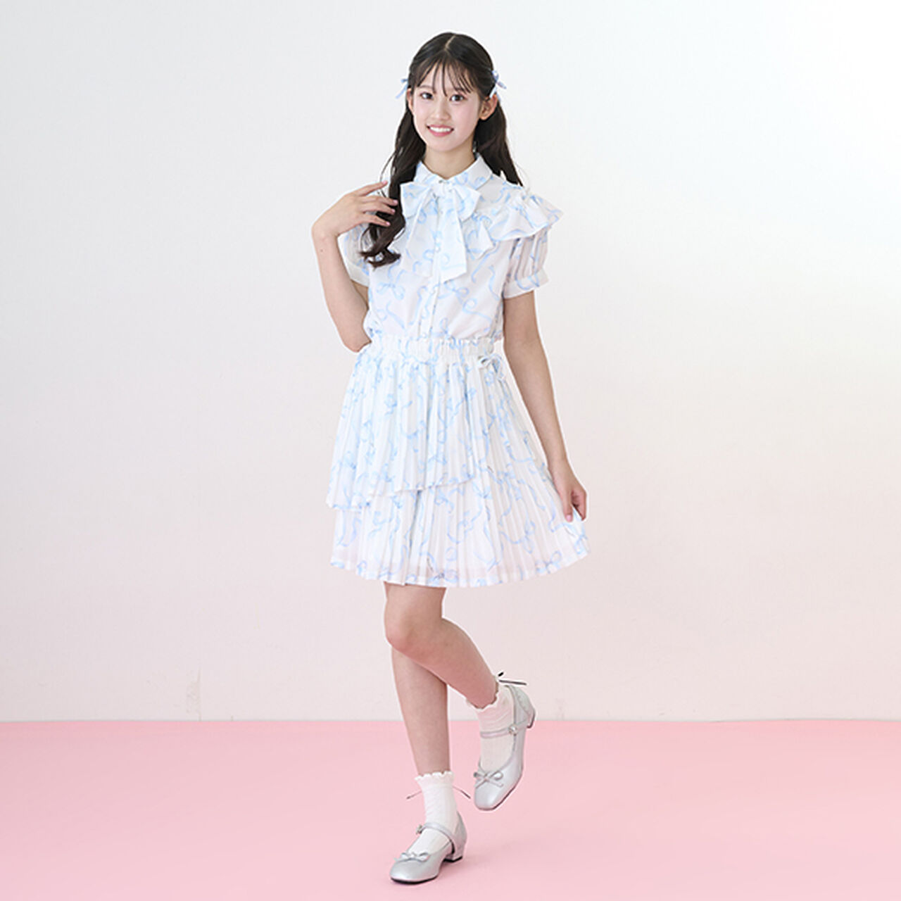 Random Pleated Skirt,Black, large image number 16