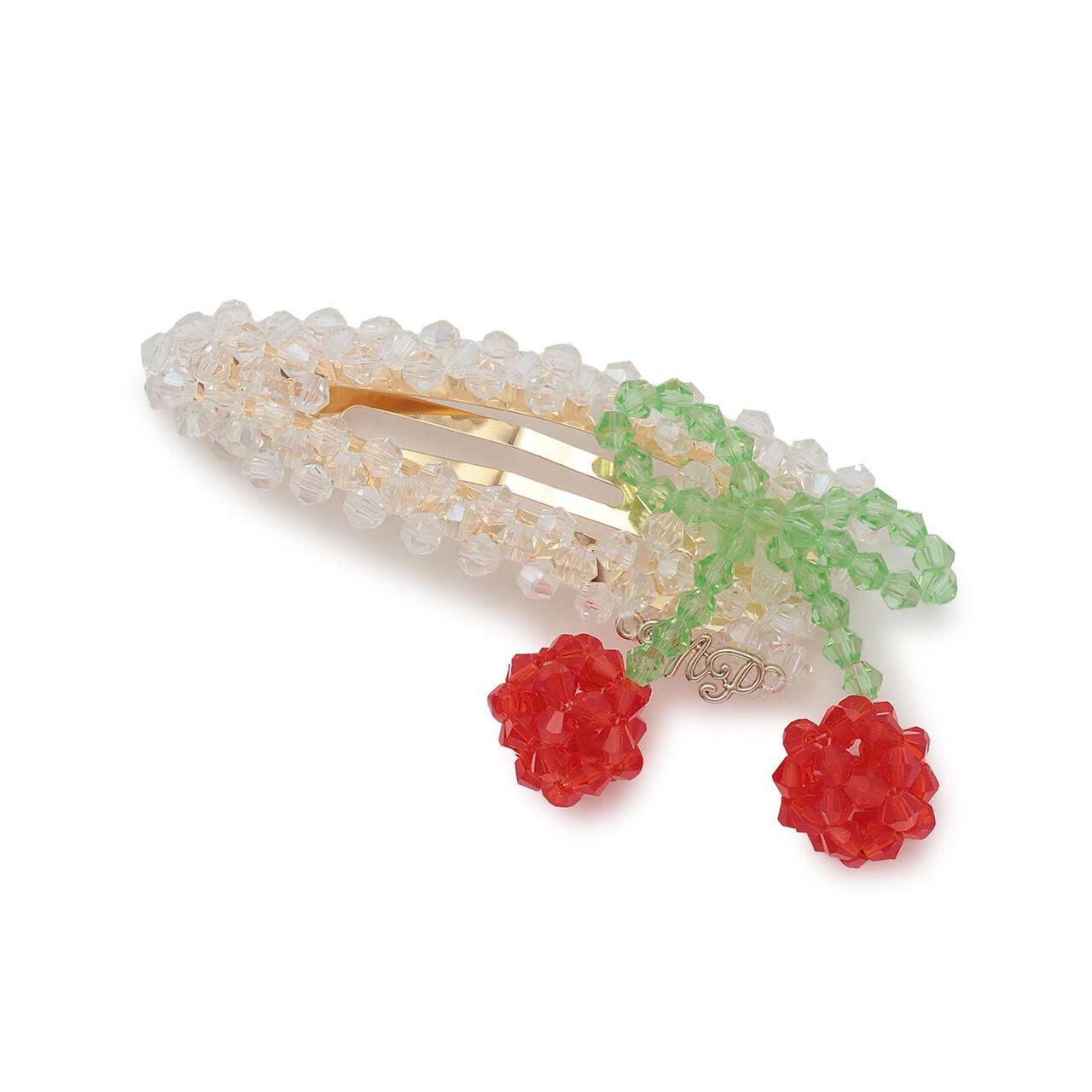 Sparkling Beaded Cherry Hair Pin,Red, large image number 0