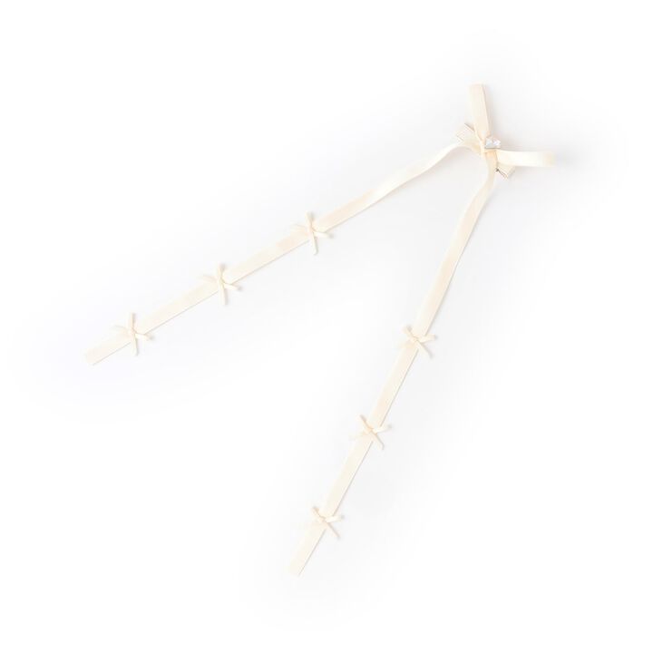 Chibi Chibi Ribbon Long Ribbon Hair Clip,Black, medium image number 1