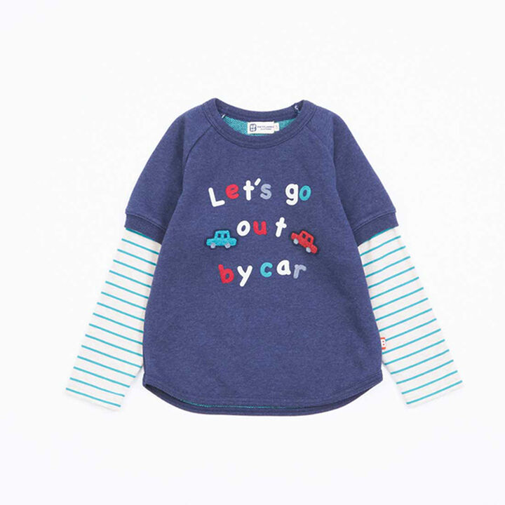 KPBOY Car Motif Fleece Sweatshirt (0 to 0),Navy, medium image number 1