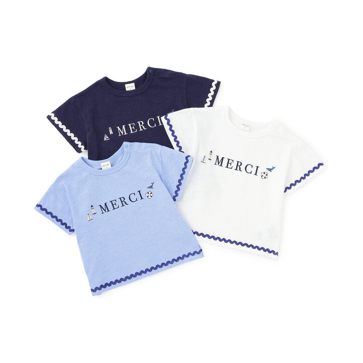 [Cool Touch] Marine Embroidered Sleeve Line T-Shirt,Light khaki, medium image number 14