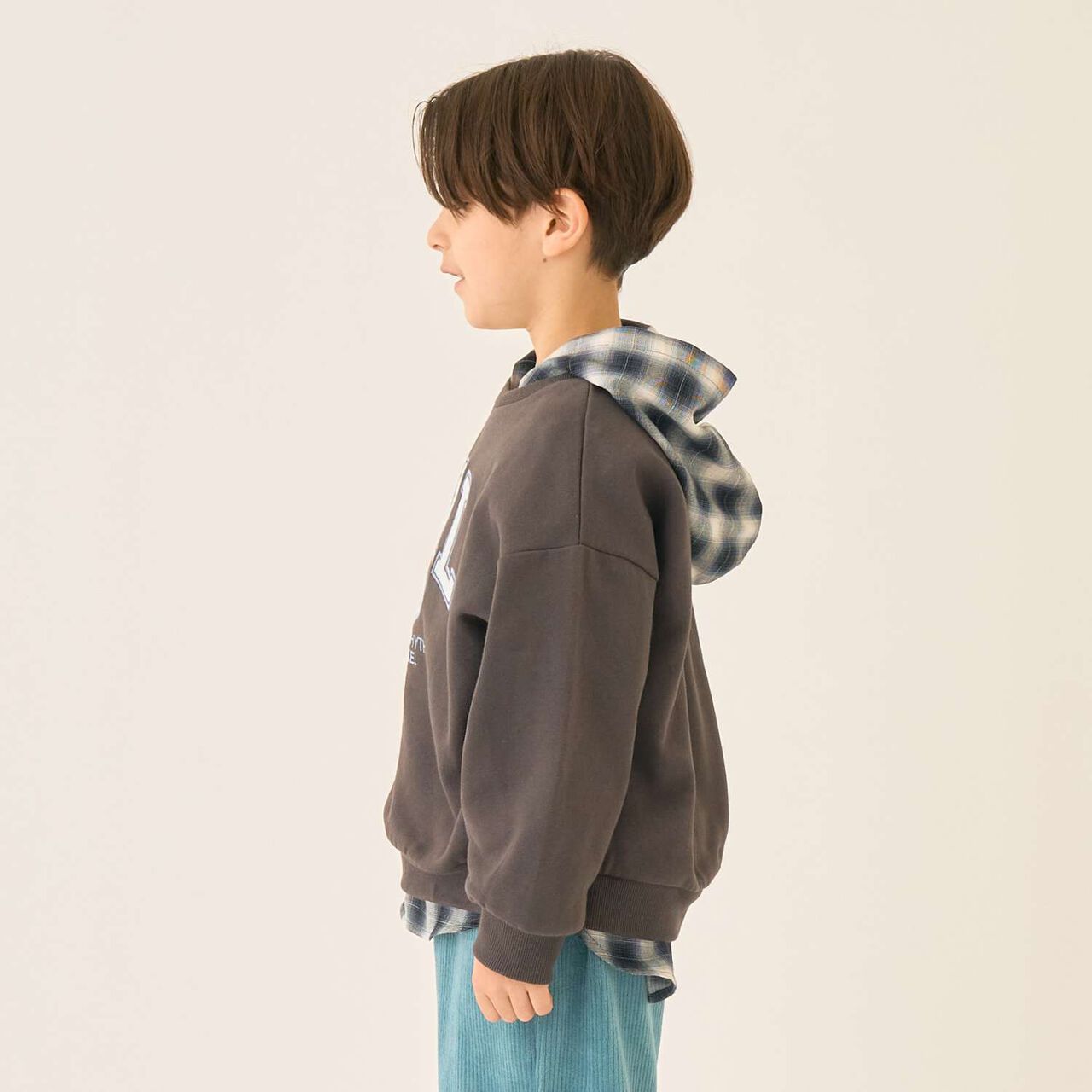 Checkered Shirt Parka,Black, large image number 8