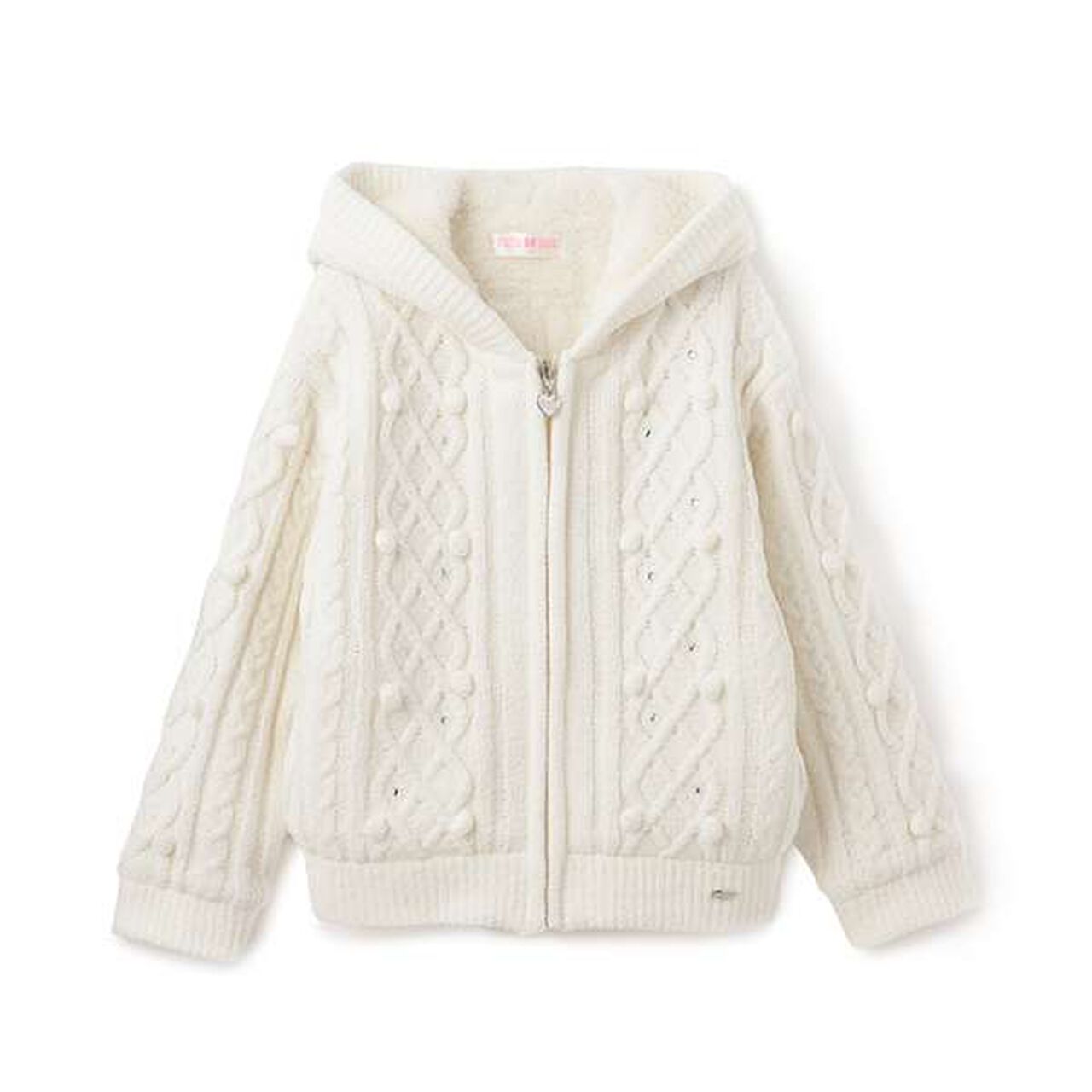 Mole Knit Lined Boa Zip Parka,Light blue, large image number 11