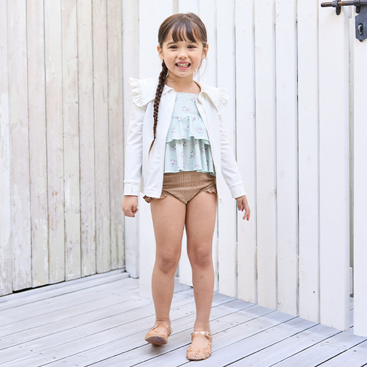 [SWIM] [UV Processing] Sailor Frilled Collar Rash Guard,Sax blue, large image number 17