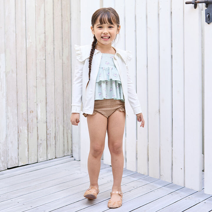 [SWIM] [UV Processing] Sailor Frilled Collar Rash Guard,Sax blue, medium image number 17