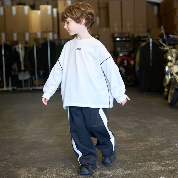 [MNCM] [Comfortable Jersey Fabric] Piping Big T-Shirt,Charcoal gray, medium image number 20