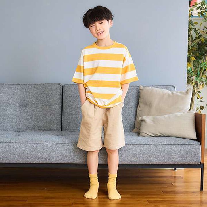 [100% Cotton 365D.] Assorted Stripe Wide Half T-Shirt,Emerald green, medium image number 10