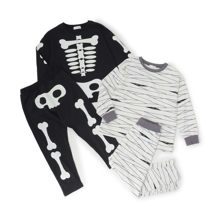 [Halloween] Phosphorescent Muteki Jersey Bone & Mummy Assortment Outfit Set,Ivory, medium image number 12