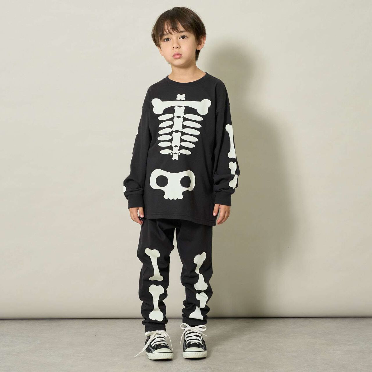 [Halloween] Phosphorescent Muteki Jersey Bone & Mummy Assortment Outfit Set,Ivory, large image number 4