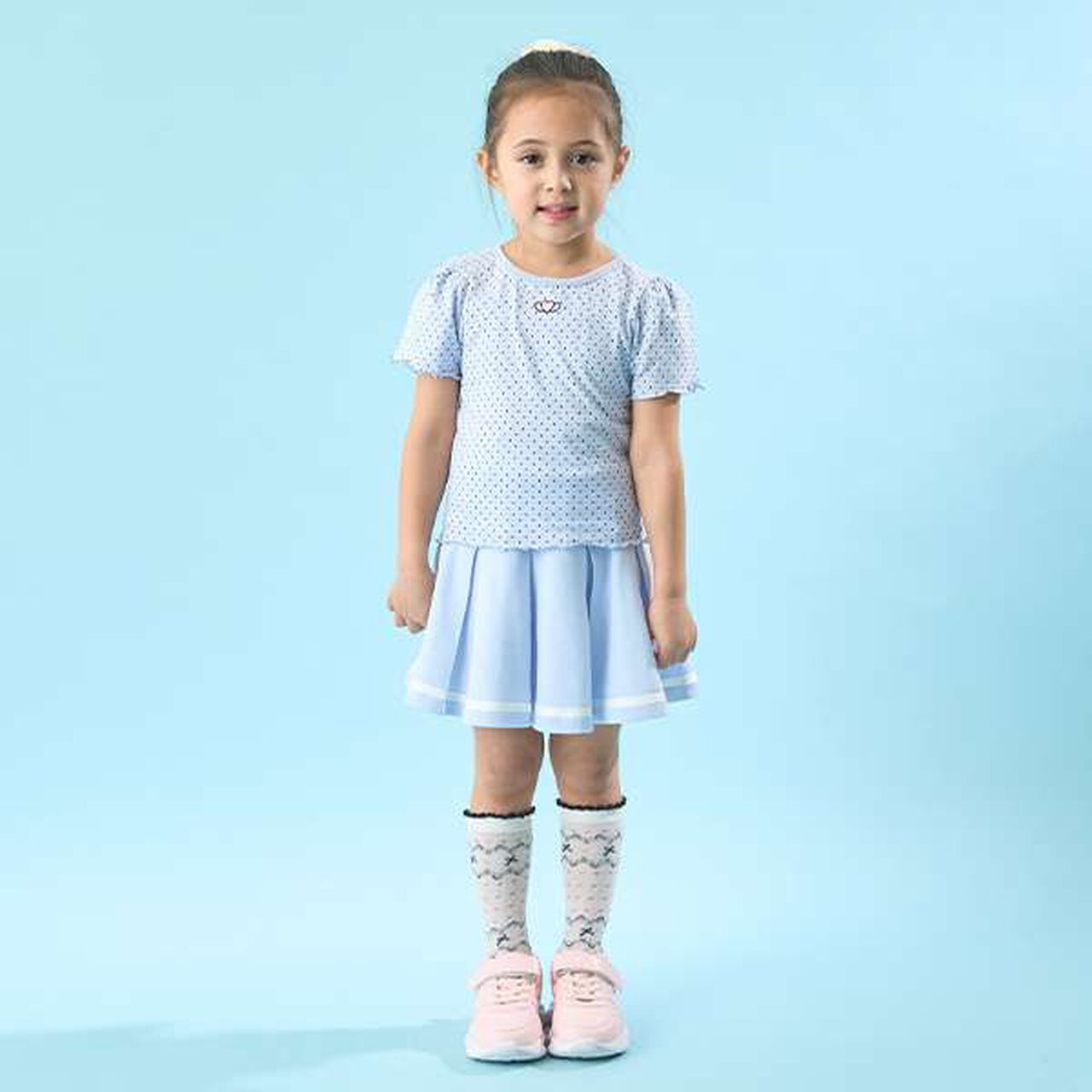 Pleated Skirt (Inner Pants Included),Navy, large image number 18