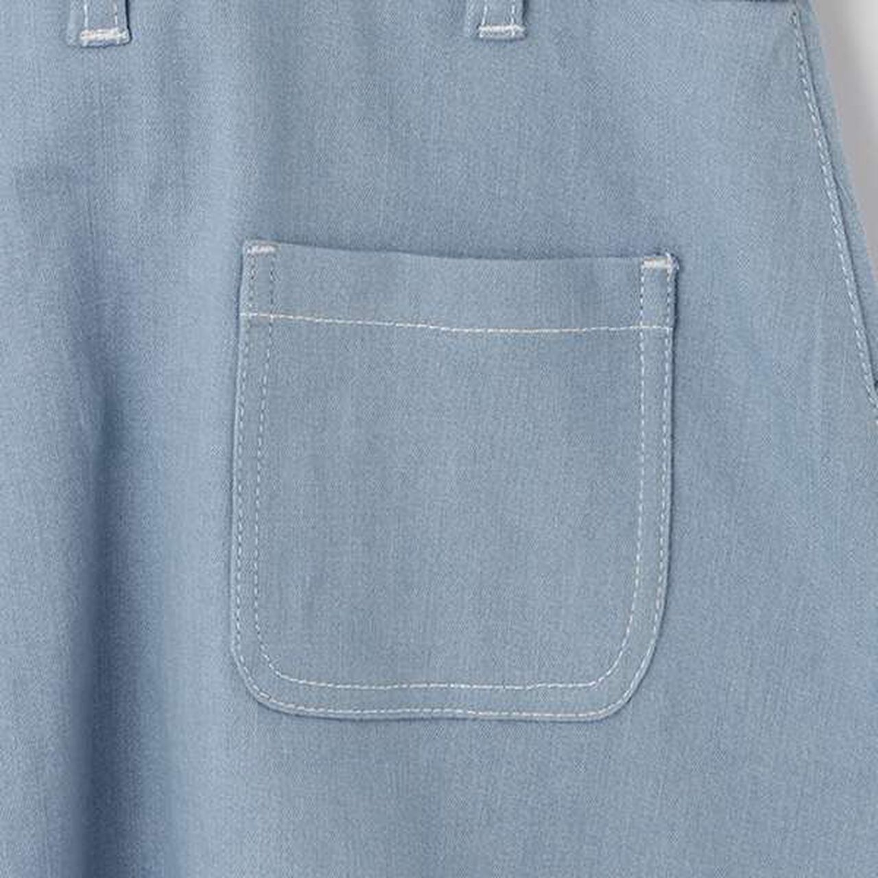 Gradient Denim Logo Tape Overall Skirt,Mint, large image number 7