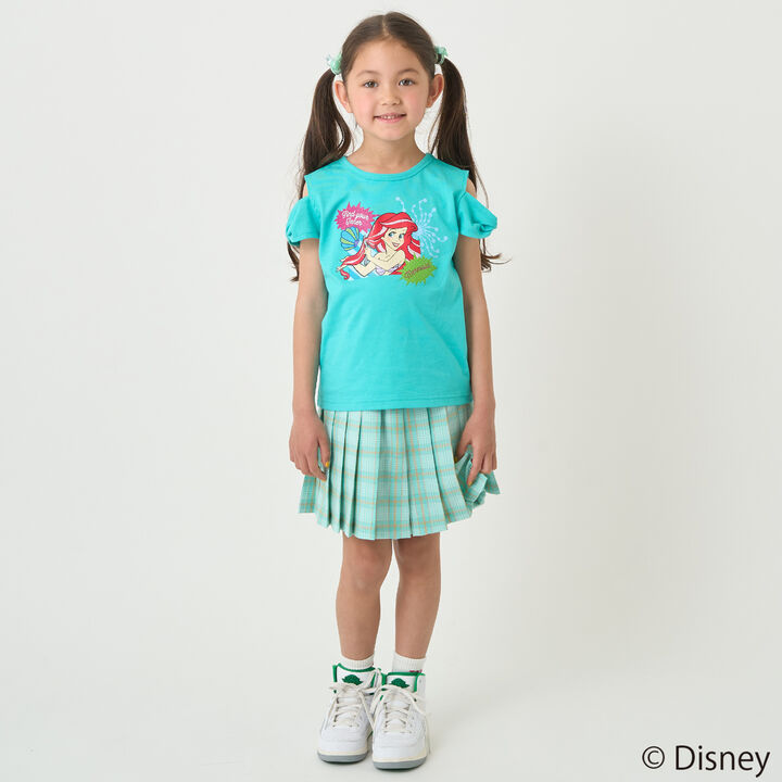 [Stain-resistant and Water-repellent] Disney Princess Off-Shoulder T-Shirt with Ribbon Sleeves,Green, medium image number 14