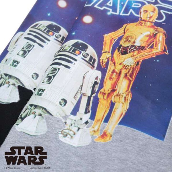 [STAR WARS] R2-D2 & C-3PO / Front Print Sweatshirt,Black, medium image number 6