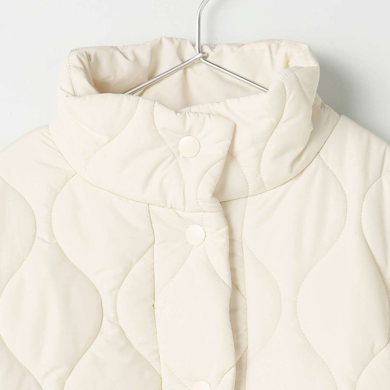 Big Puff Quilted Bomber Jacket,Ivory, large image number 2