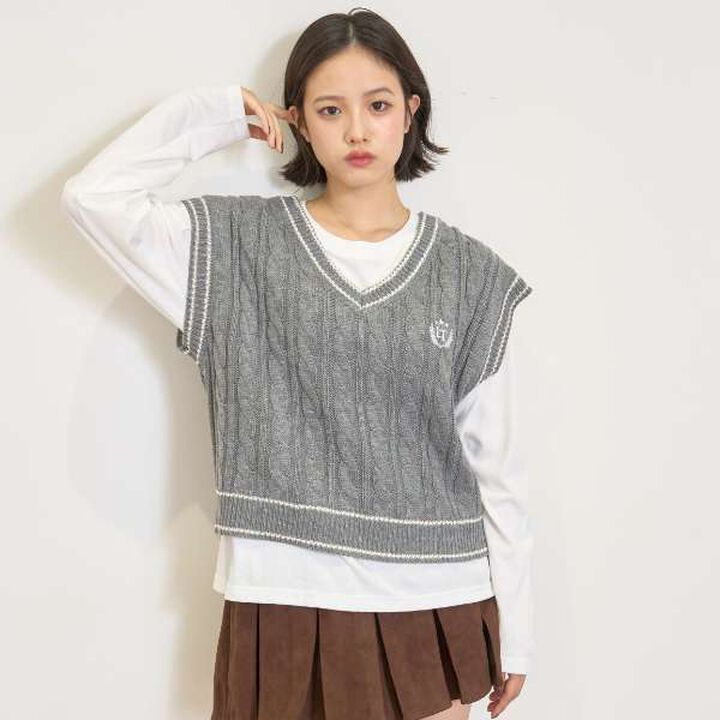 Tulle Peplum Long-Sleeve T-Shirt,Black, medium image number 2