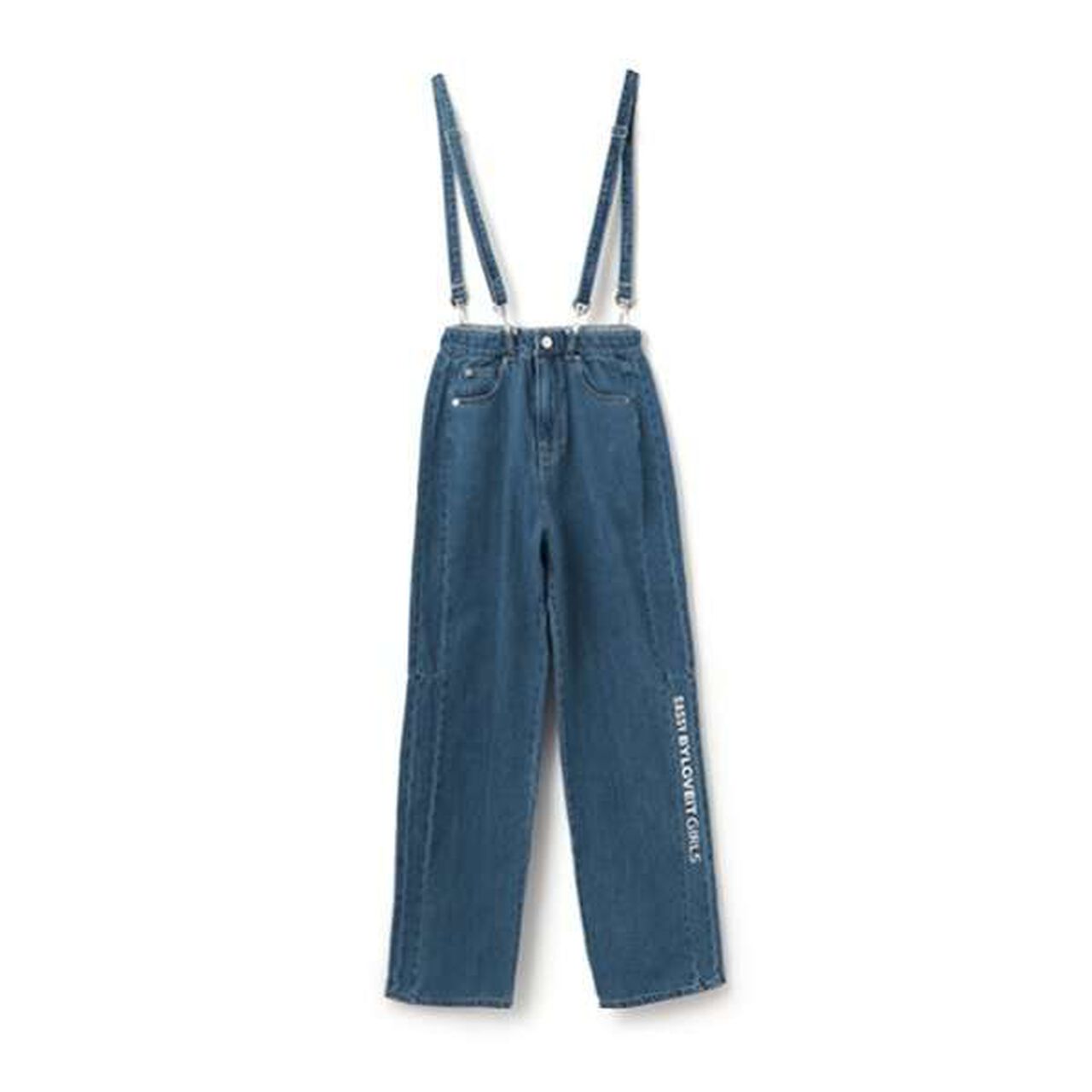 Denim Pants with Suspenders,Navy, large image number 7