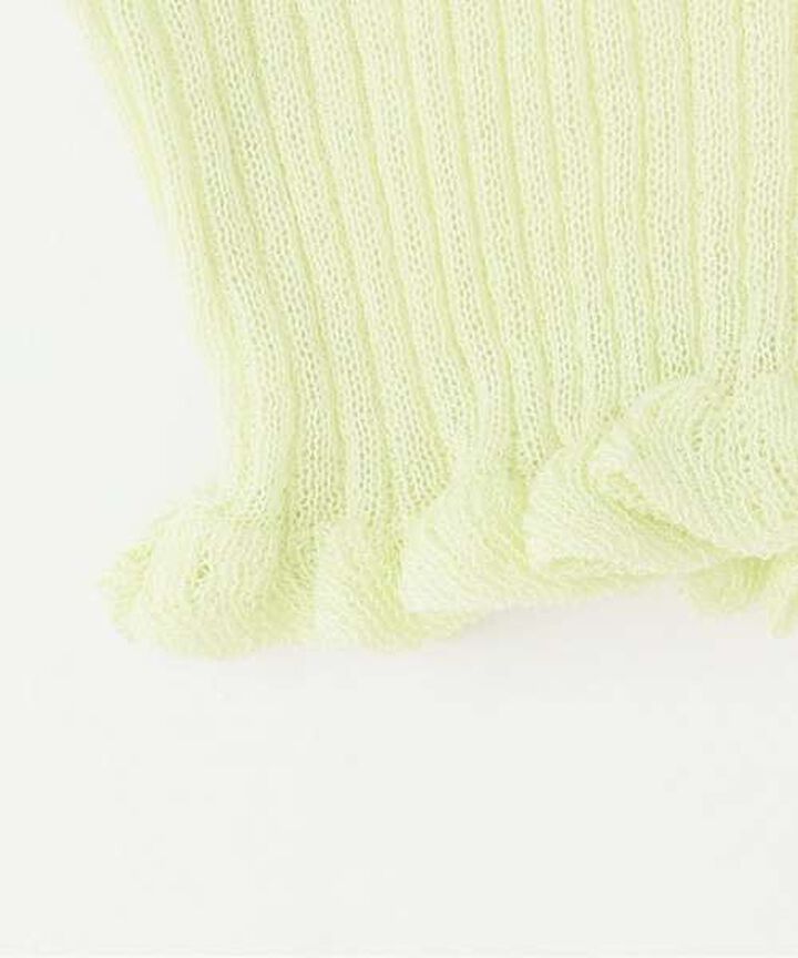 Ruffle Knit Cardigan,Light green, medium image number 12