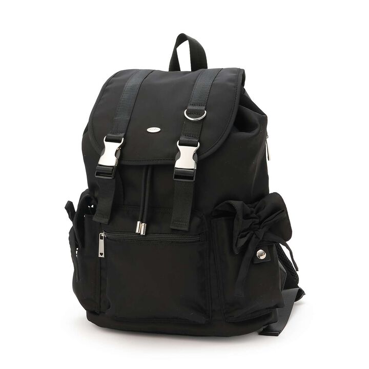[Water-Repellent] Ribbon Backpack,Black, medium image number 0
