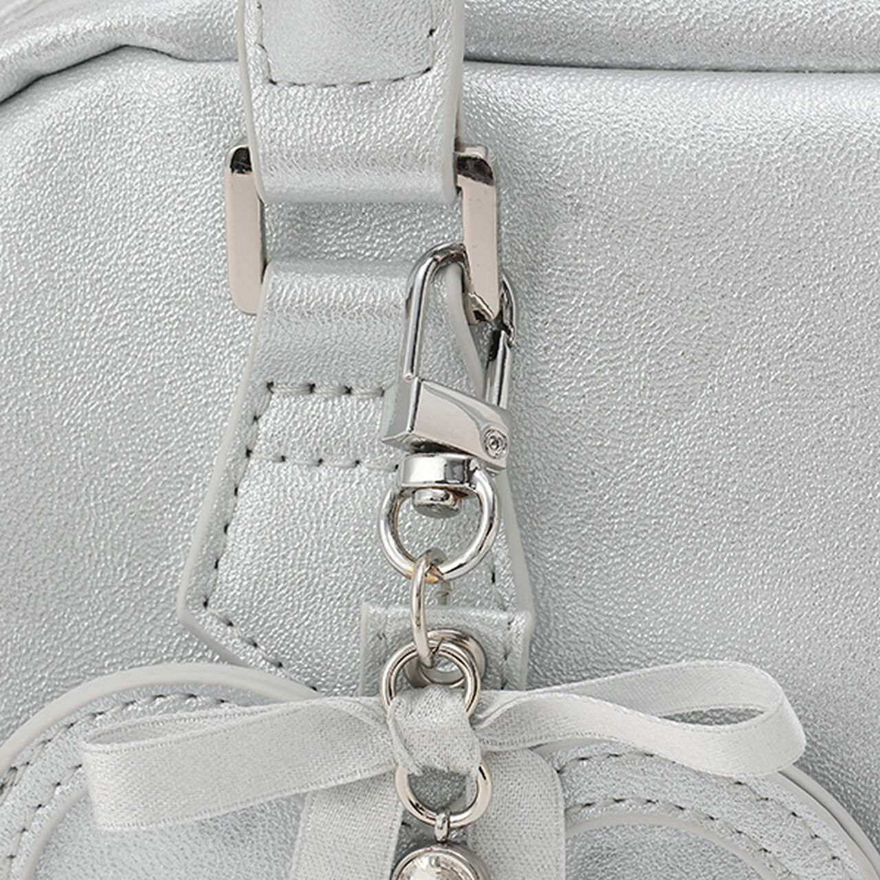 Heart Charm Long Handle Bag,Light blue, large image number 10