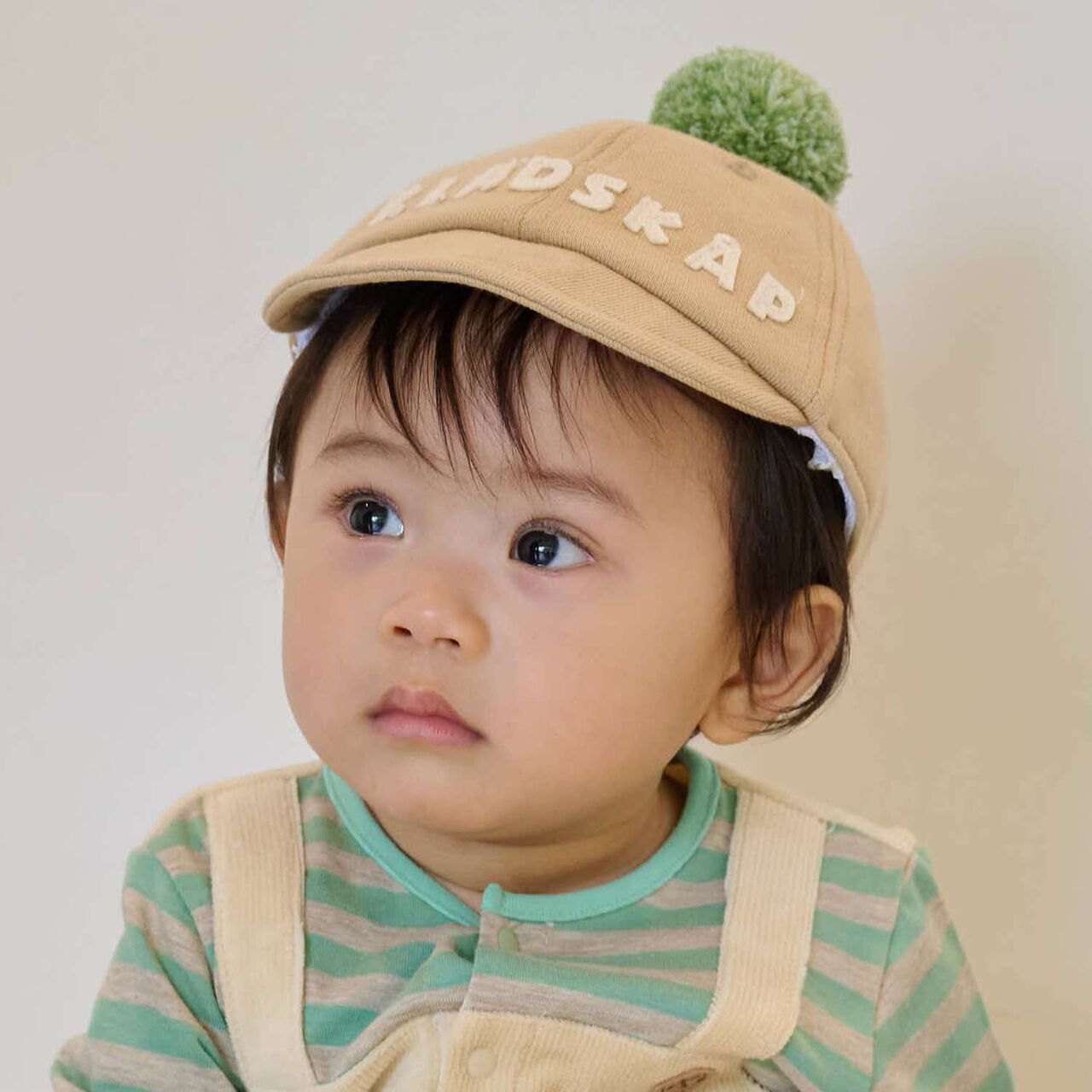 Logo Pom Pom Fleece Cap,Beige, large image number 0