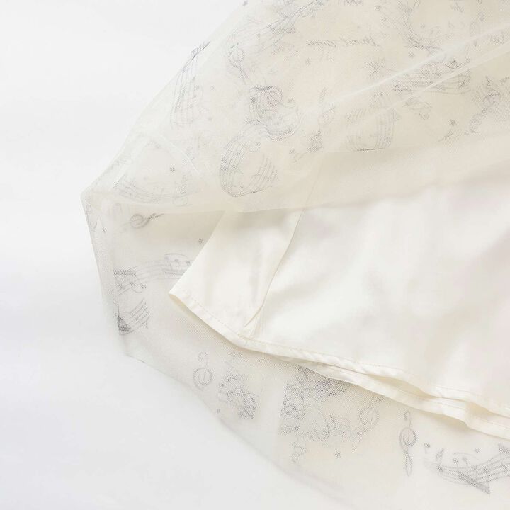 Musical Note Pattern Frill Tulle Skirt♪,Black, medium image number 5