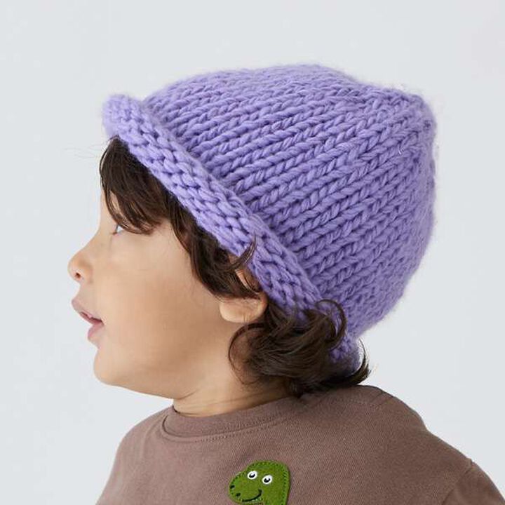 Low Gauge Roll Knit Hat,Lavender, medium image number 0