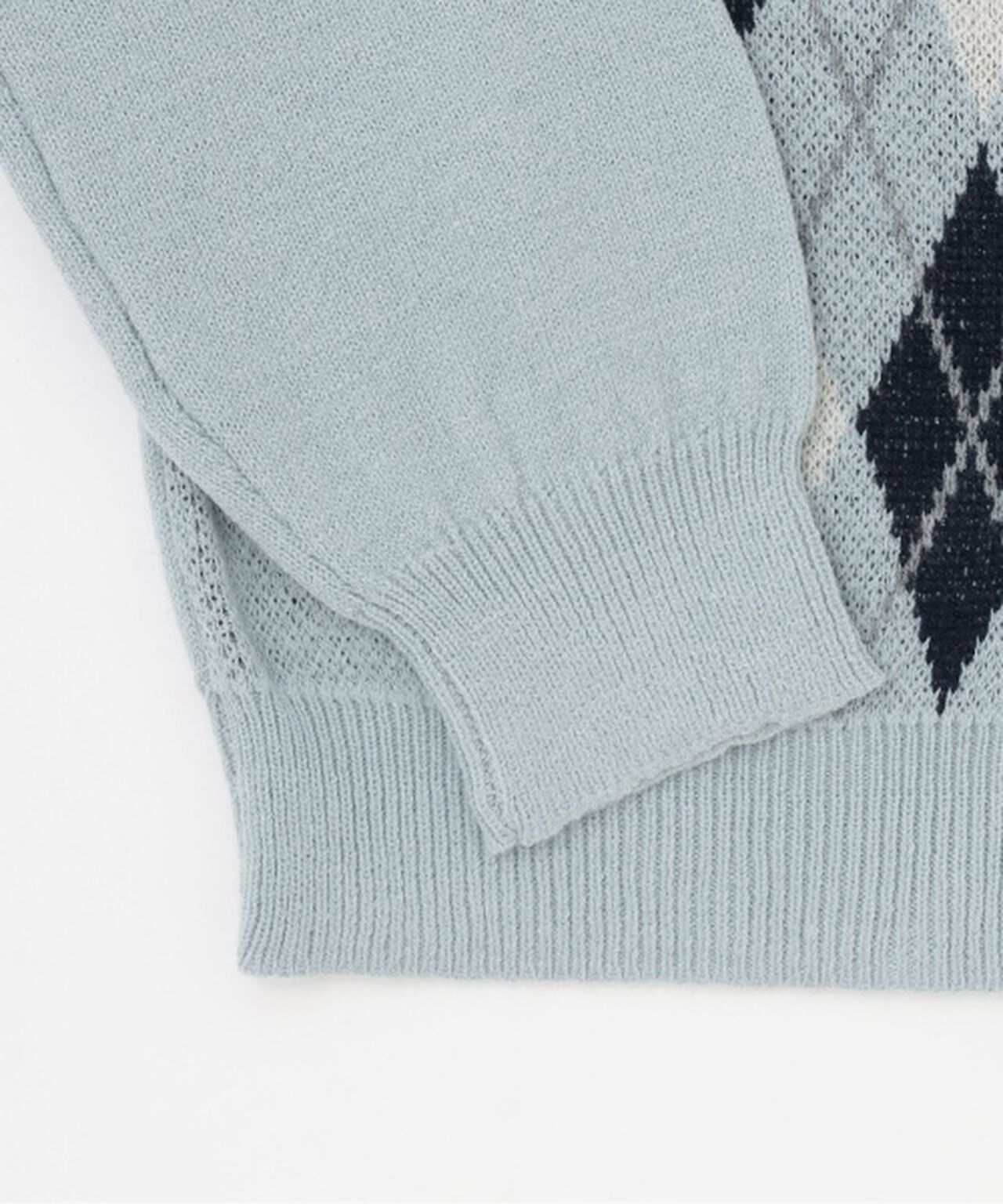 Argyle Knit Cardigan [Korean Fashion],Gray, large image number 8