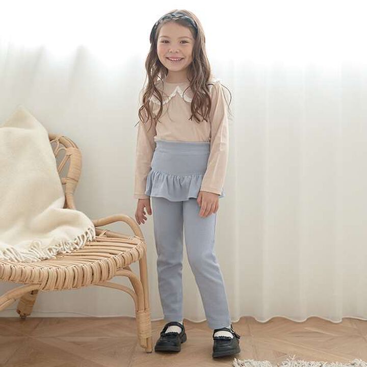Tomo Pants with Frills Slim Pants,Blue gray, medium image number 2