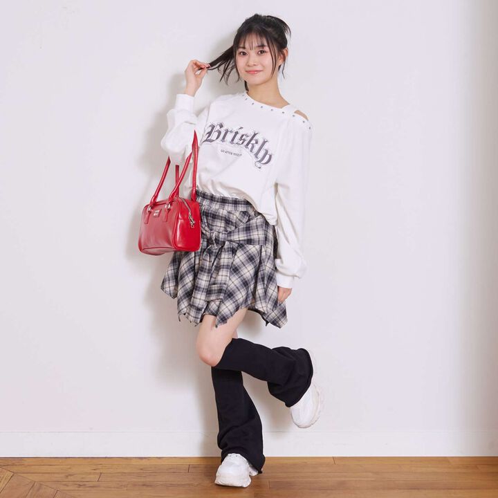 [LTXC] Waist Wrap Style Checkered Culottes,Black, medium image number 8