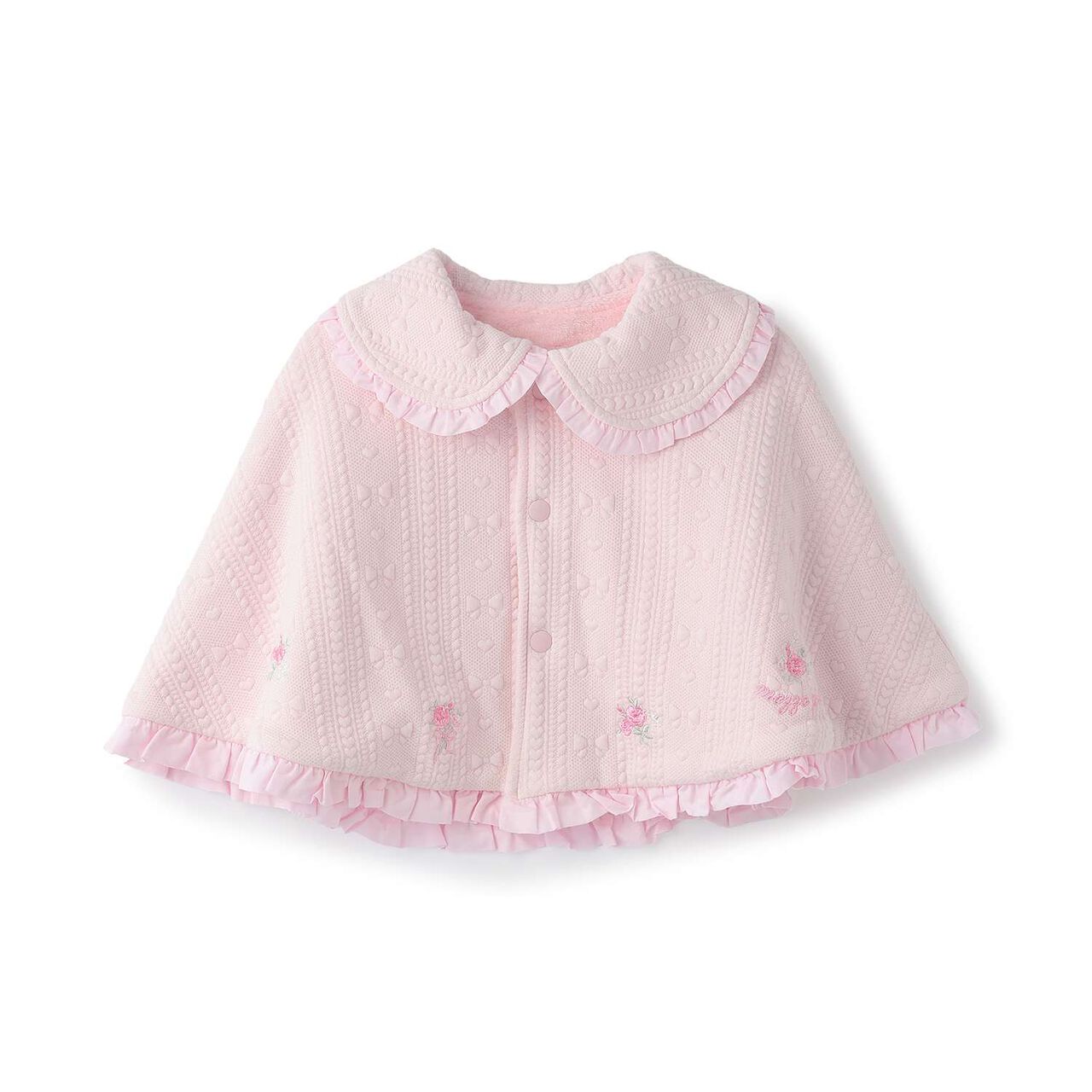 Flocked Jacquard Reversible Cape,Light pink, large image number 0