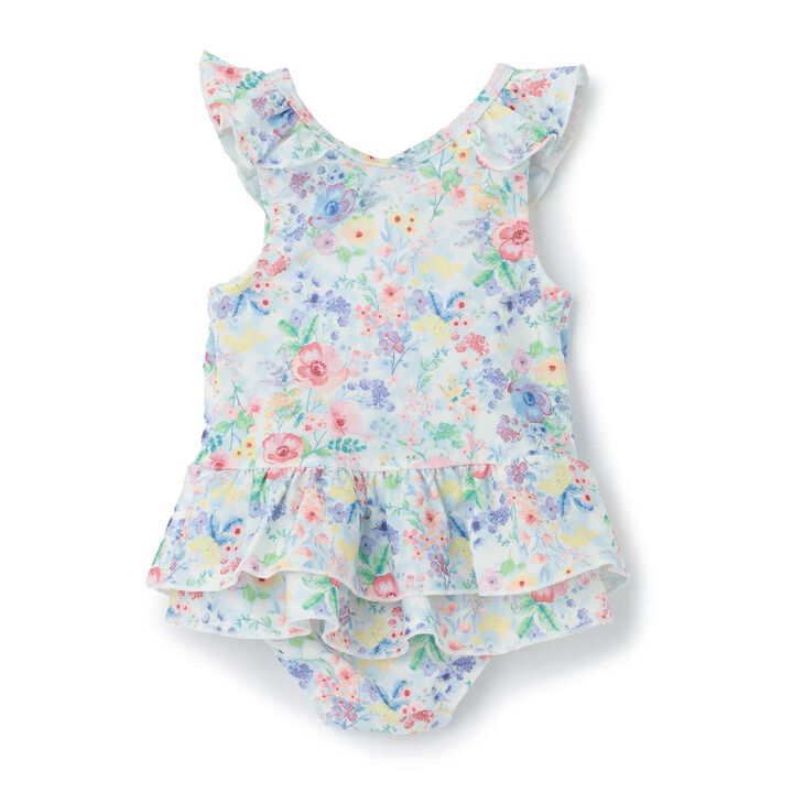 [SWIM] Girls' Floral Pattern Two-Piece Swimsuit [UV Protection],Pink, medium image number 2