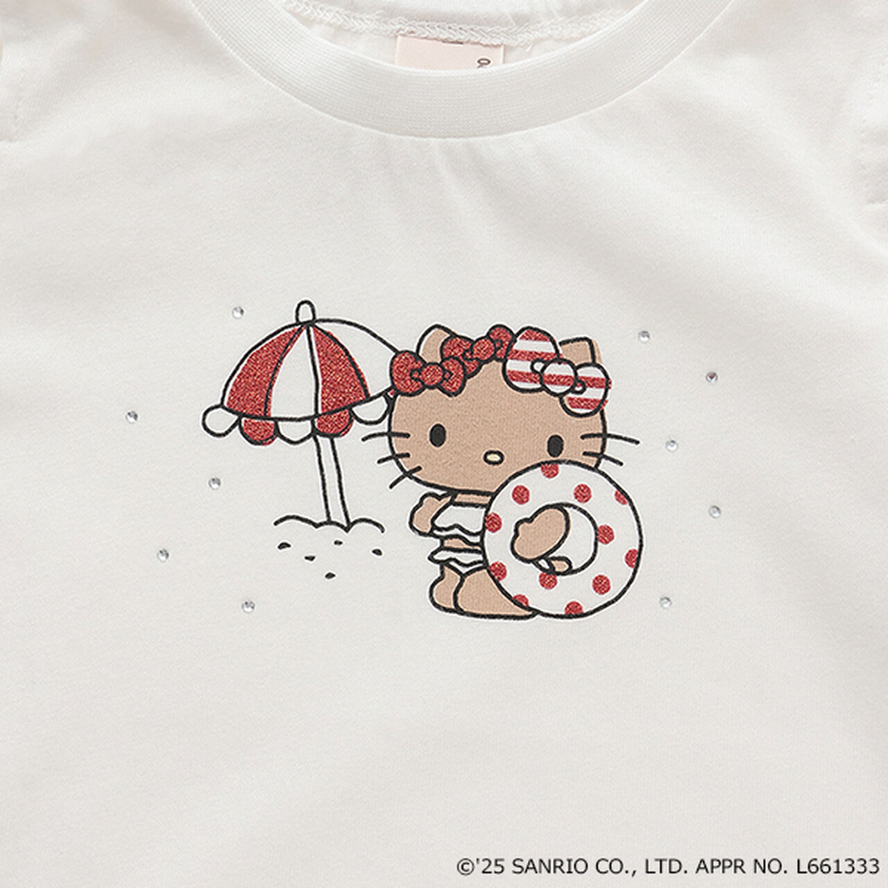 [Sanrio Characters] Cold Shoulder Graphic T-Shirt,Sax blue, large image number 16