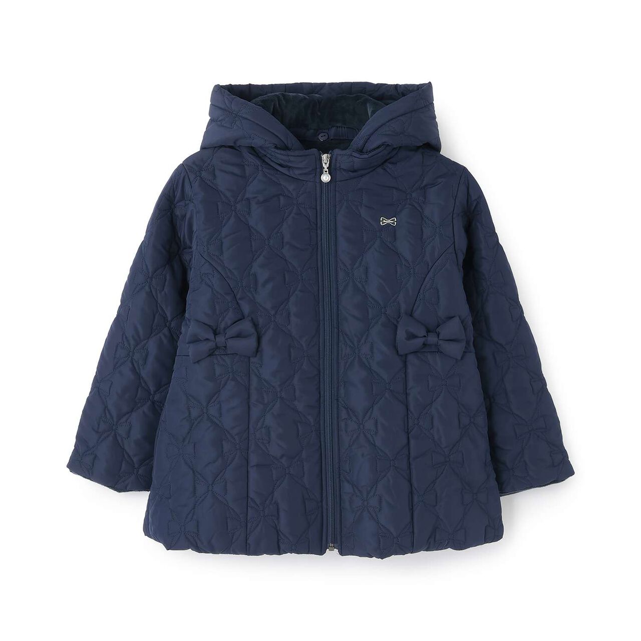 Ribbon Quilted Bomber Jacket,Light blue, large image number 4