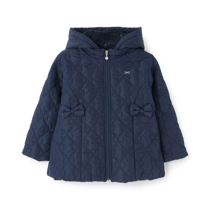 Ribbon Quilted Bomber Jacket,Light blue, medium image number 4