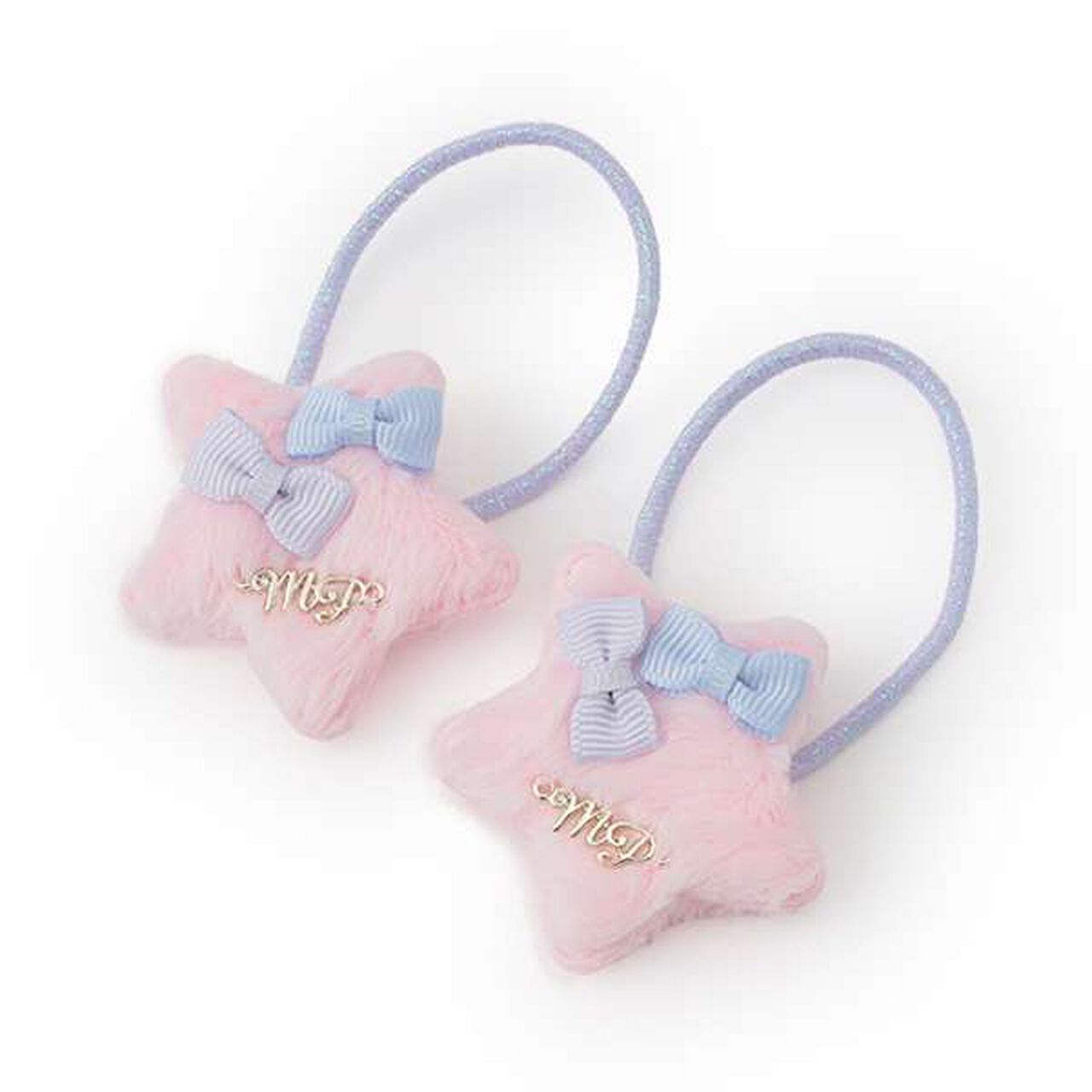 [Made in Japan] Puffed Star Hair Pony Set of 2,Light blue, large image number 4