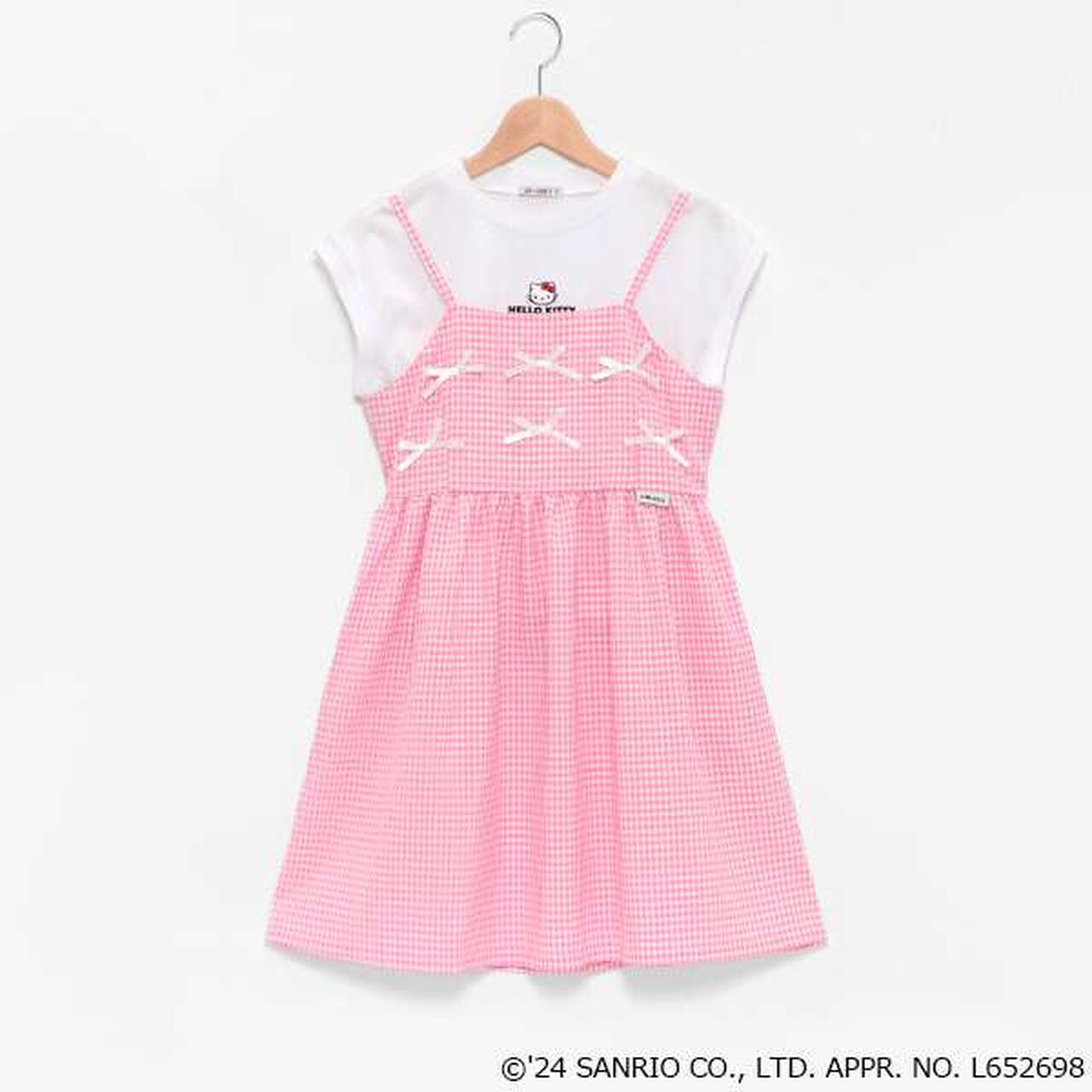 Hello Kitty Gingham Camisole One-Piece Dress Set,Blue, large image number 8