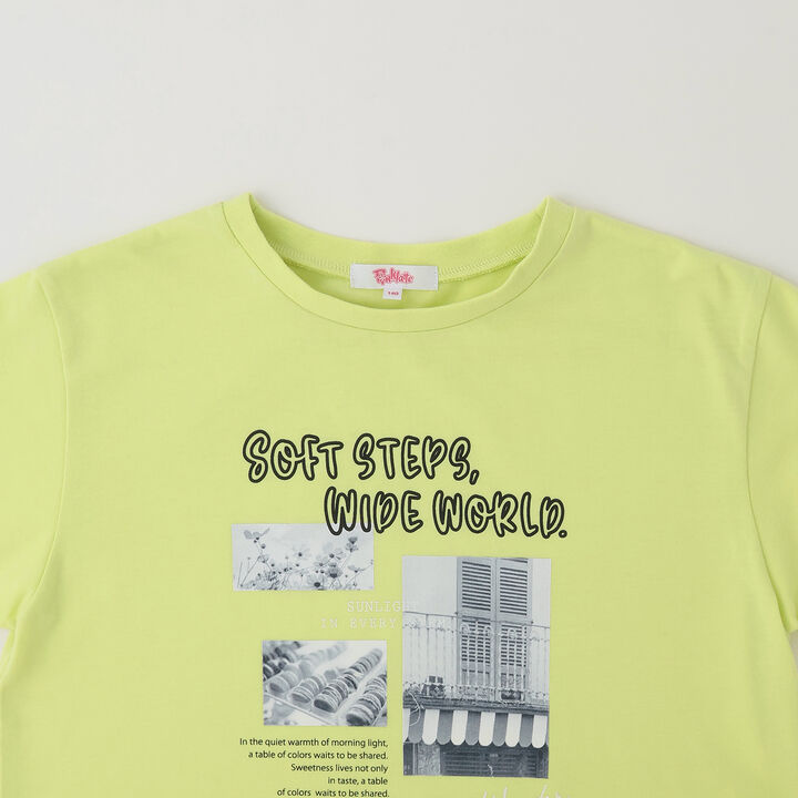 Mesh Sleeve Combination Big T-Shirt,Off white, medium image number 2
