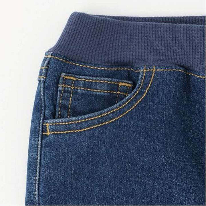 Wool Lined Denim Straight Pants,Blue, medium image number 13
