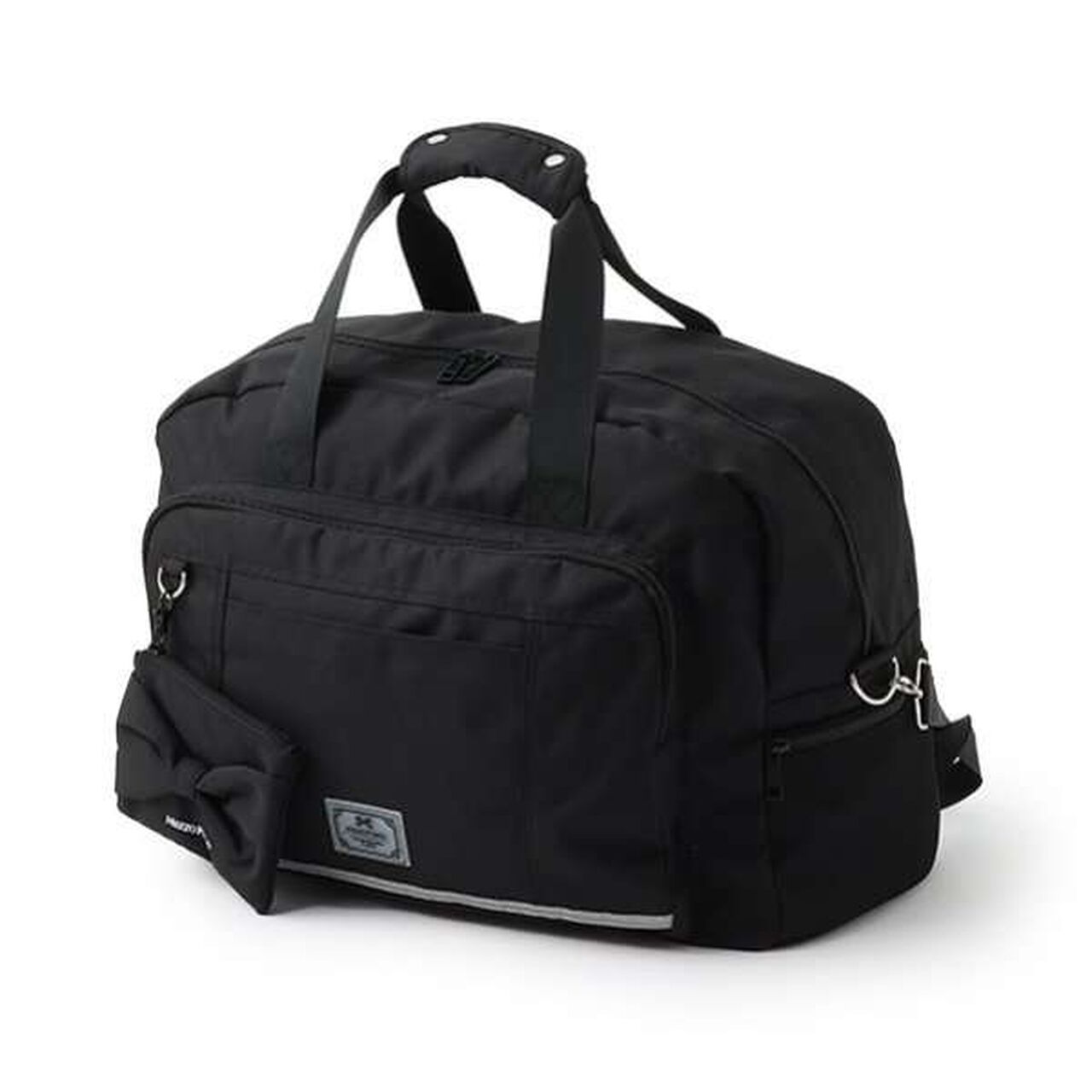 3 WAY Boston Bag with Ribbon Pouch,Black, large image number 0