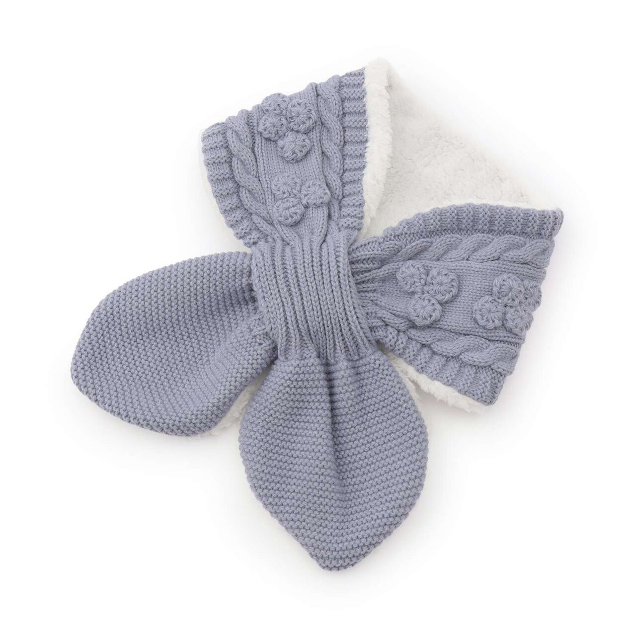 Jacquard Knit Scarf,Light blue, large image number 1