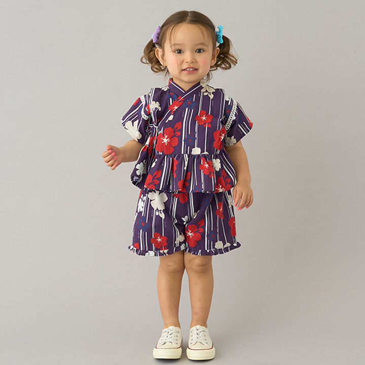 Assorted Frill GIRLS Jinbei,Navy, medium image number 0