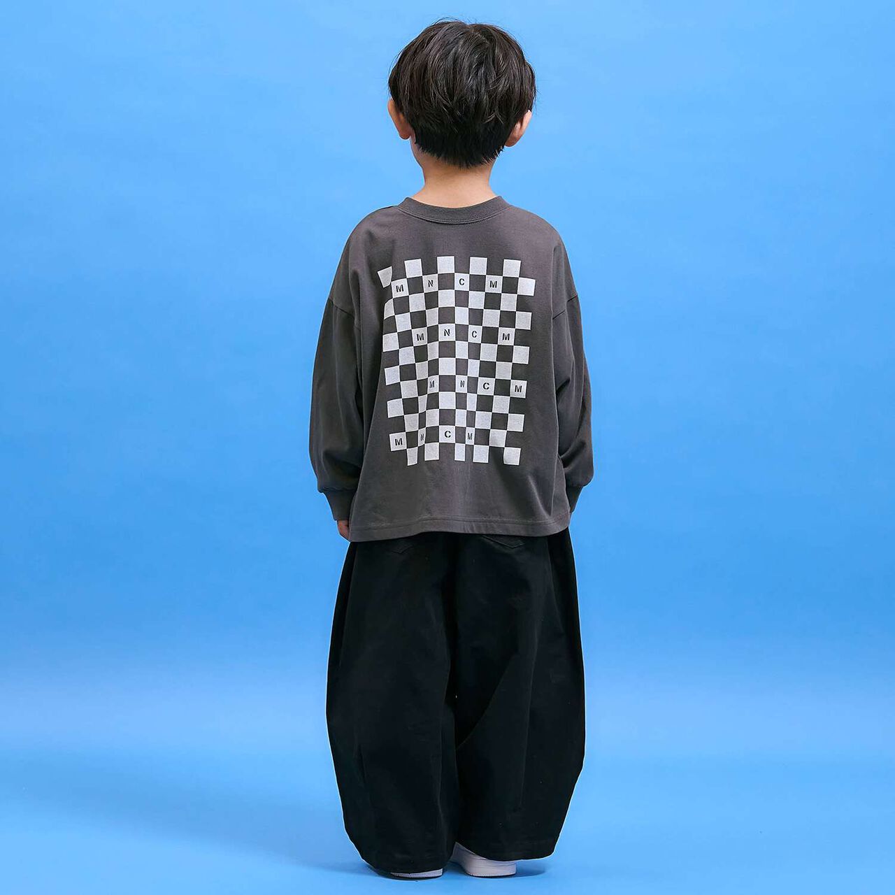 [Anti-Stain & Quick-Dry & Shape Retention] Checker Flag Printed T-Shirt [MNCM],Navy, large image number 26