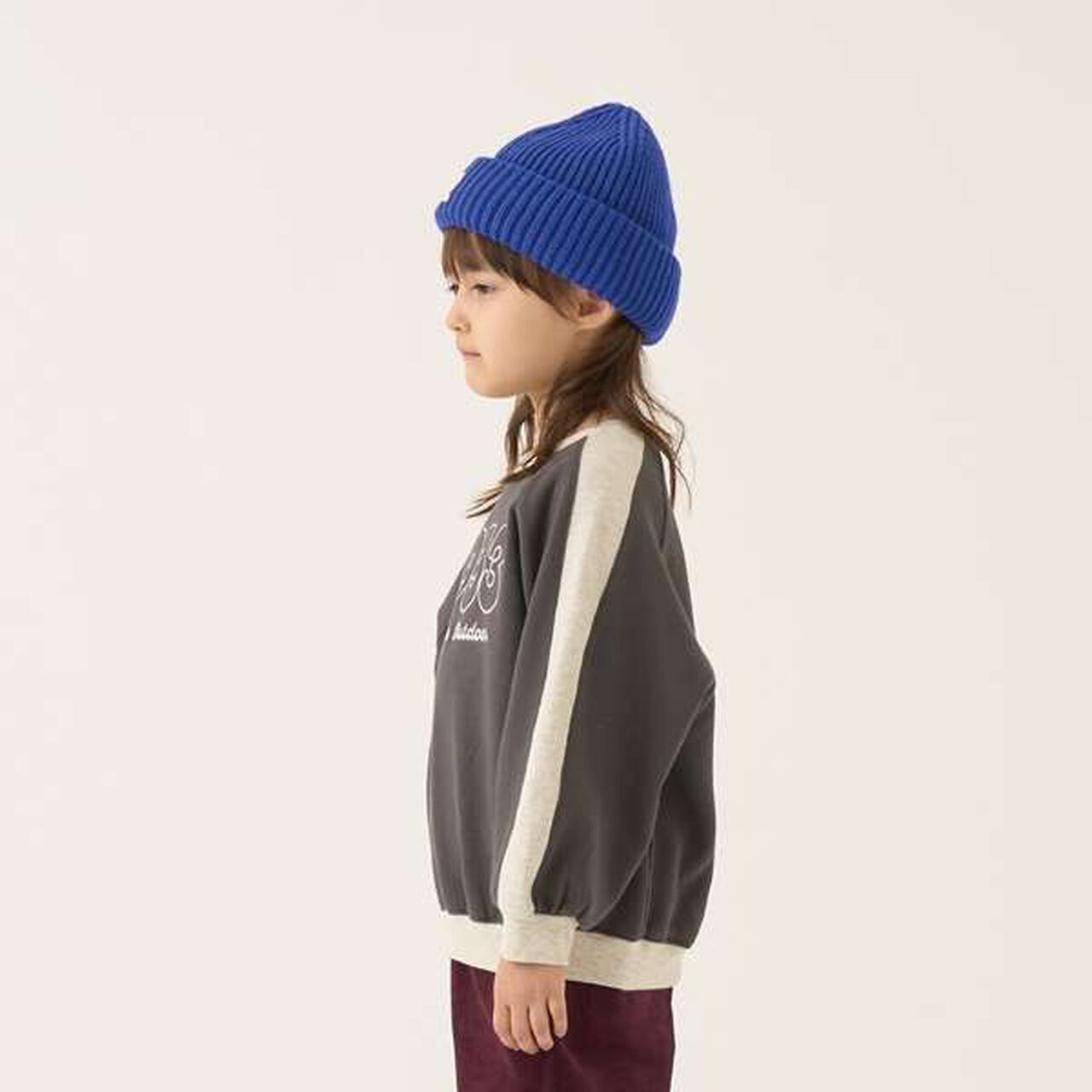 Pilling-Resist Bi-Color Raglan Fleece Sweatshirt,Brown, large image number 5