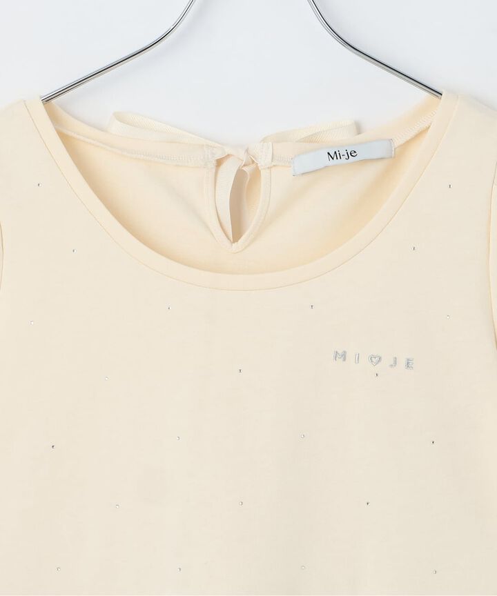 Peplum Stone T-Shirt,Ivory, medium image number 2