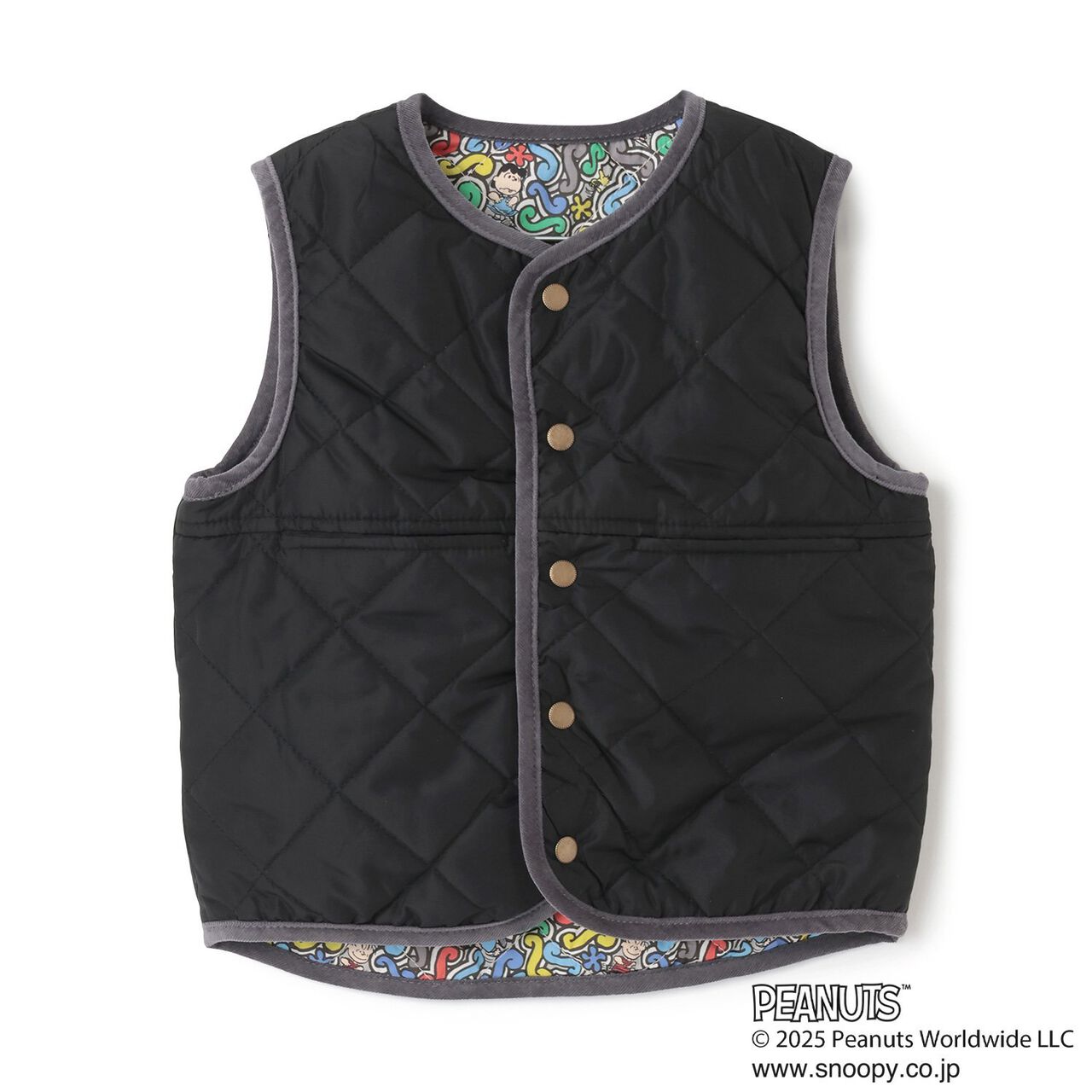 [PEANUTS] Reversible Vest,Black, large image number 0